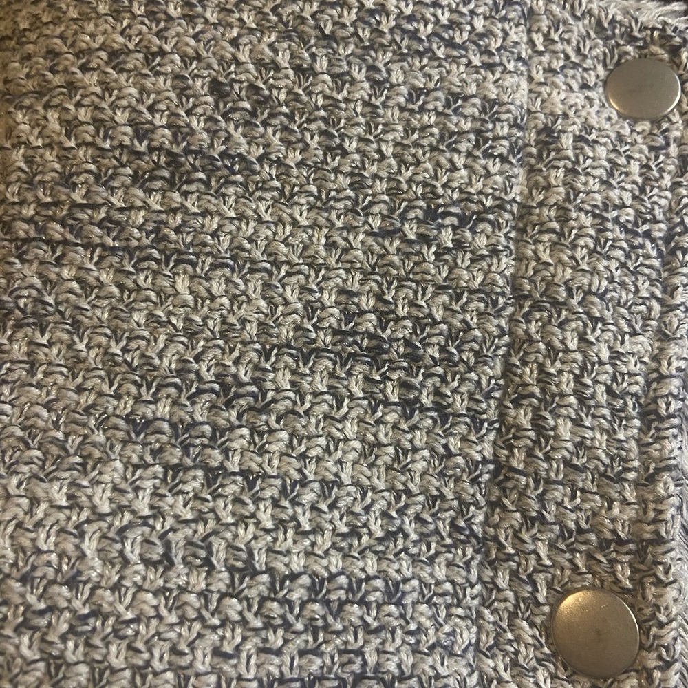 Nic + Zoe Navy and White Sweater_Fringe Mix Knit_Size Medium - Picture 7 of 7